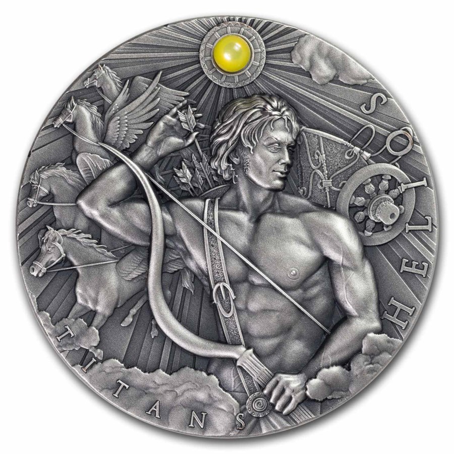 2023 Niue 2 oz Antique Silver Greek Titans; Helios