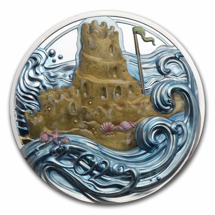 2023 Palau 3 oz Silver Childhood Memories: Sandcastle