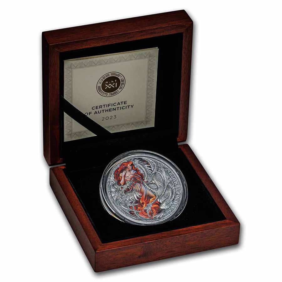 Buy 2023 Republic Of Cameroon 2 Oz Silver Dragonology Flaming Wyvern   2023 Republic Of Cameroon 2 Oz Silver Dragonology Flaming Wyvern 273255 A 