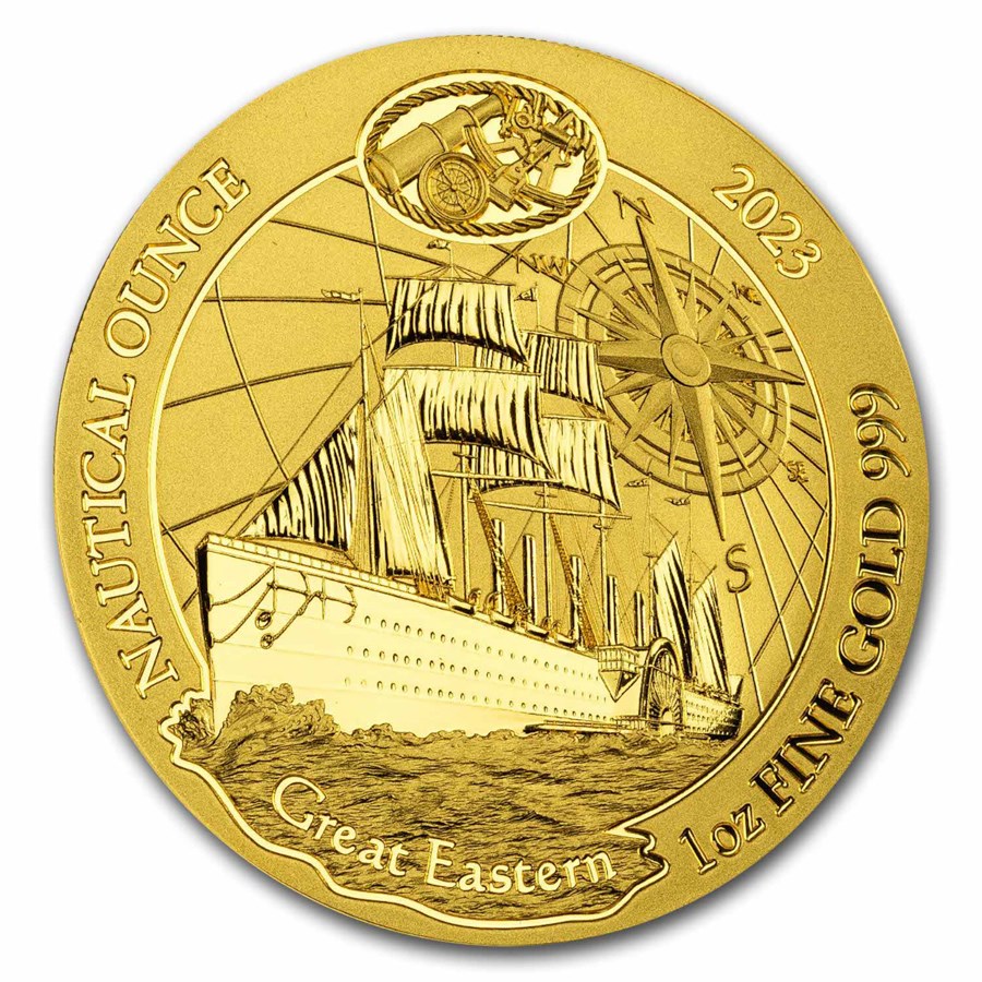 2023 Rwanda 1 oz Gold Nautical Ounce Great Eastern BU