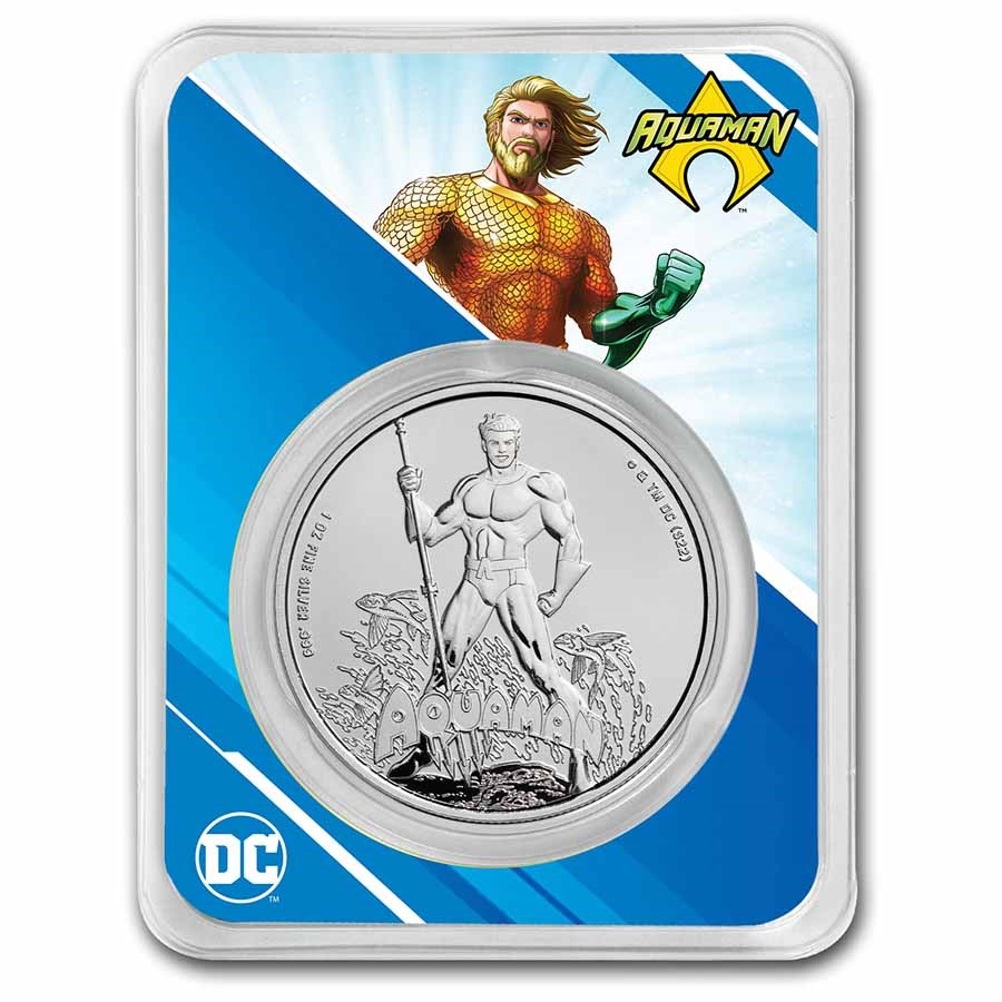 2023 Samoa 1 oz Silver DC Comics Aquaman BU (with TEP)