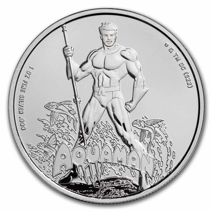 2023 Samoa 1 oz Silver DC Comics Aquaman BU