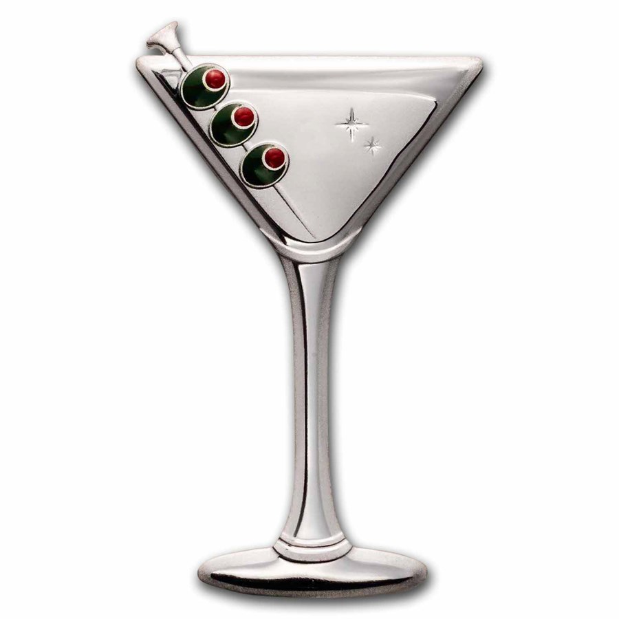 2023 Samoa 10 gram Silver Cocktail: Martini Shaped Coin