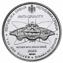 2023 Serbia 1 oz Proof Ag 100 Dinar Tesla: Anti-Gravity