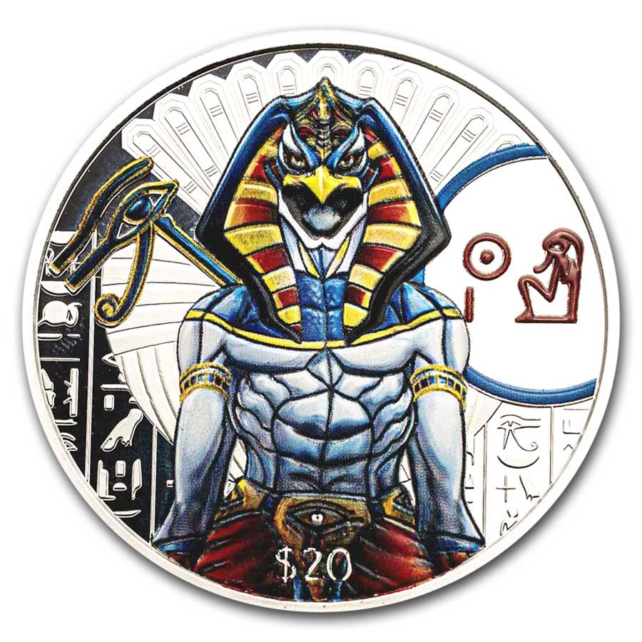 2023 Sierra Leone 2 oz Ag Egyptian Gods Colorized (Off-Quality)