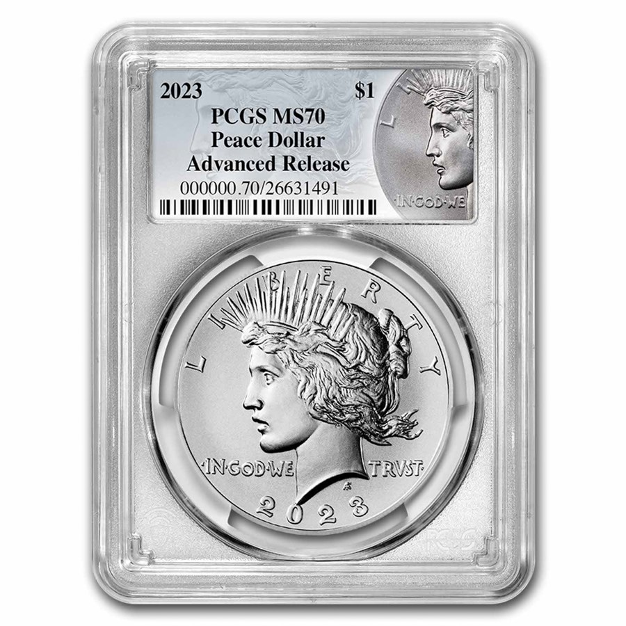 2023 Silver Peace Dollar MS-70 PCGS (AR, Peace Label)