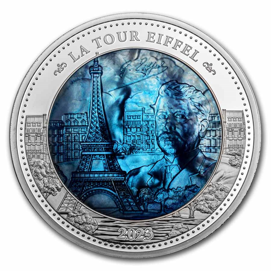 2023 Solomon Island 5 oz Silver Mother of Pearl: Gustave Eiffel