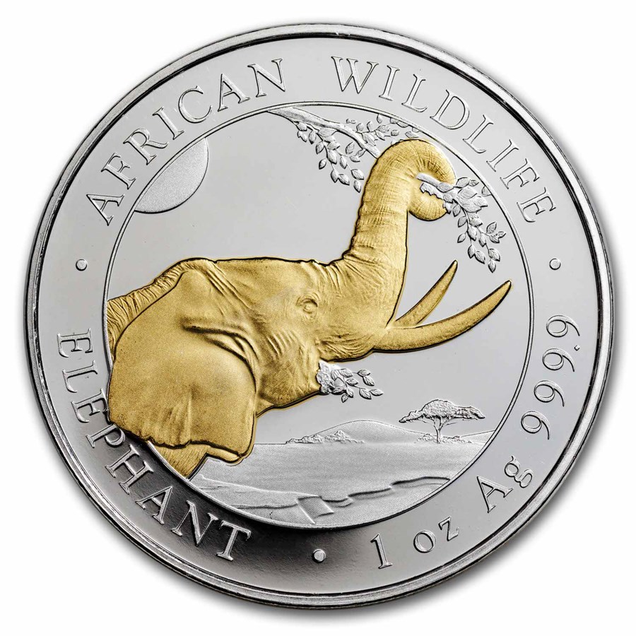 Buy 2023 Somalia 1 oz Silver Elephant (Gilded) APMEX