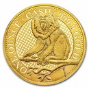 2023 St. Helena 1 oz Gold India Wildlife Macaque (w/Box & COA)