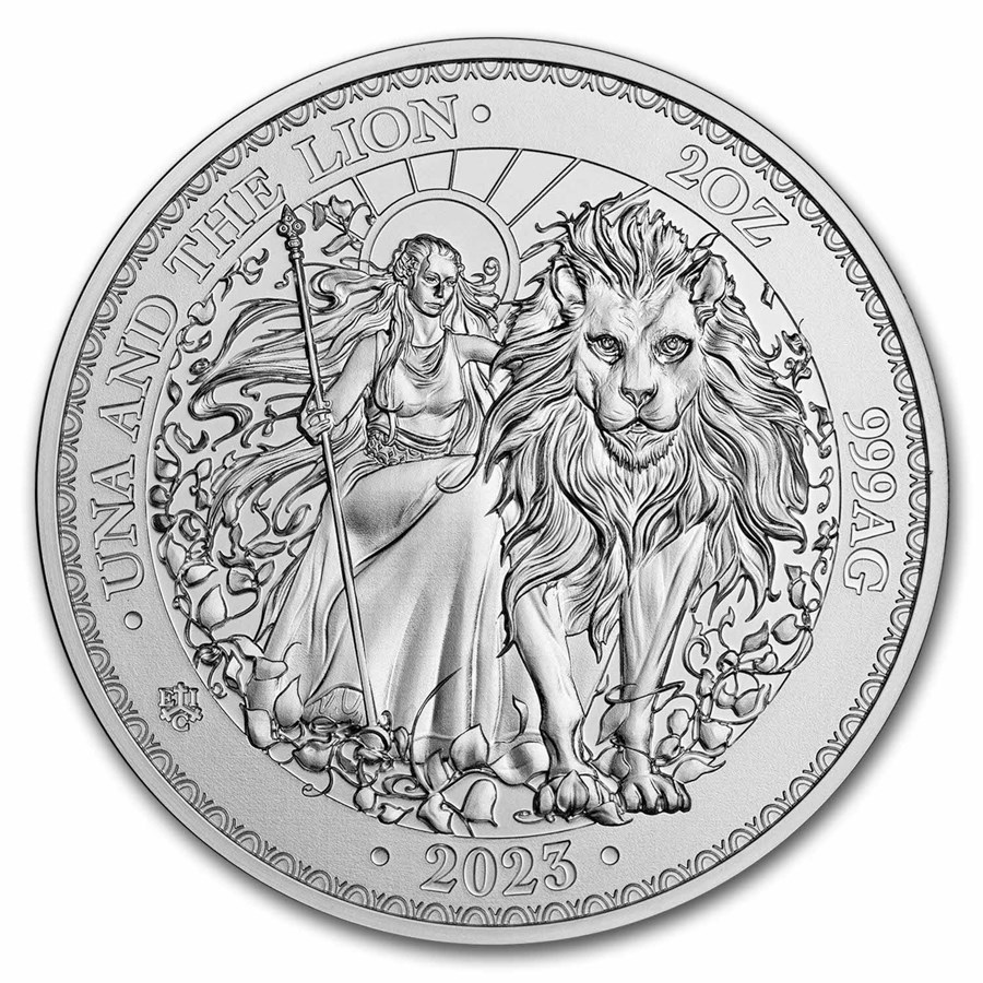 2023 St. Helena 2 oz Silver Una and the Lion BU