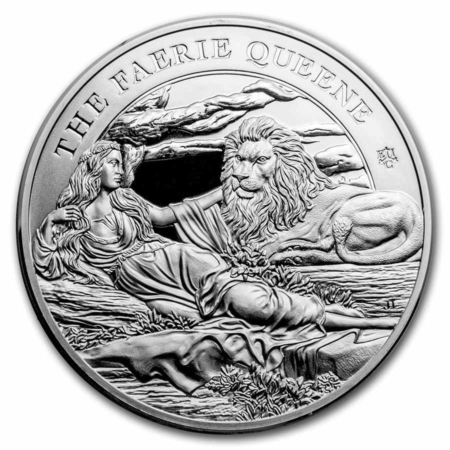 2023 St. Helena 5 oz Silver Faerie Queene Una & the Lion Proof