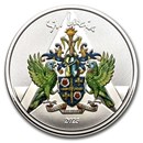 2023 St. Lucia 1 oz Silver Coat of Arms (Colorized)