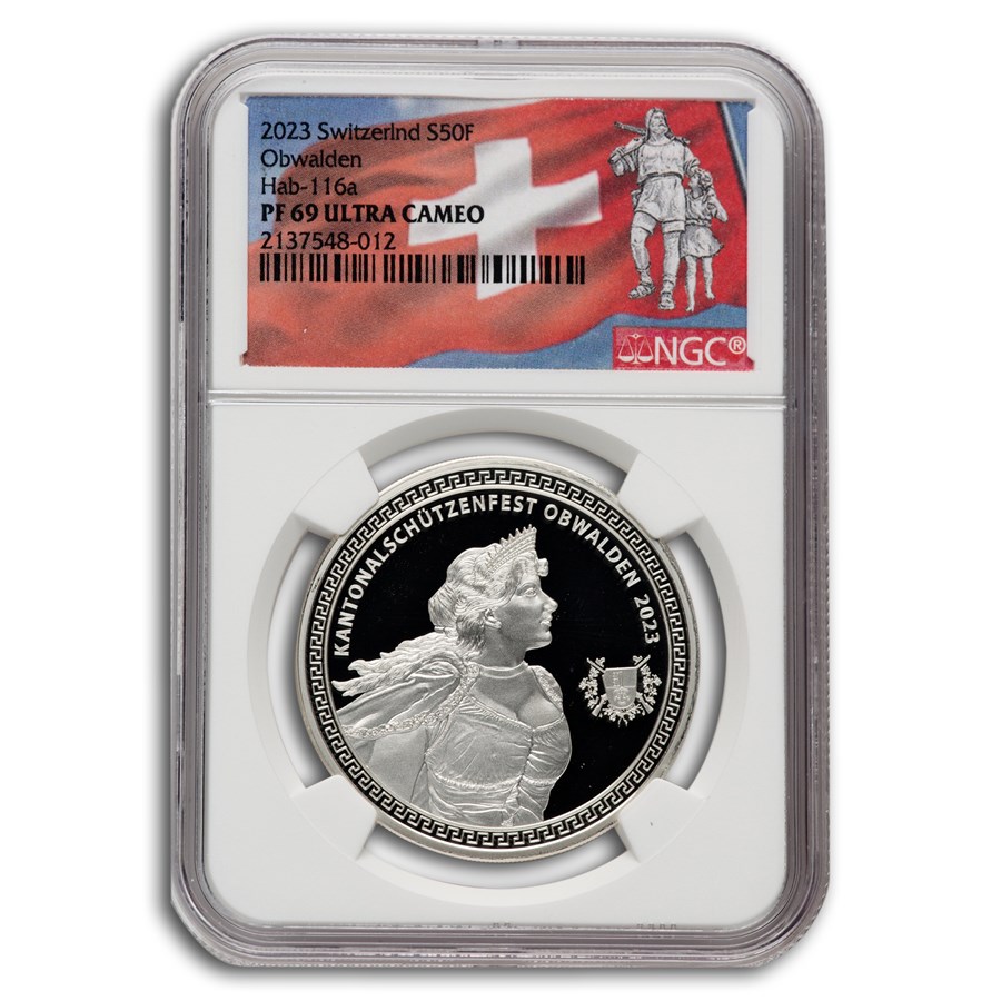 2023 Switzerland Silver 50 Francs PF-69 NGC (Obwalden Hab 116a)