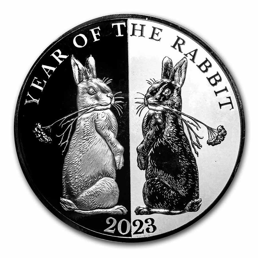 2023 Tokelau 1 oz Silver Proof Year of the Rabbit Mirror Rabbit