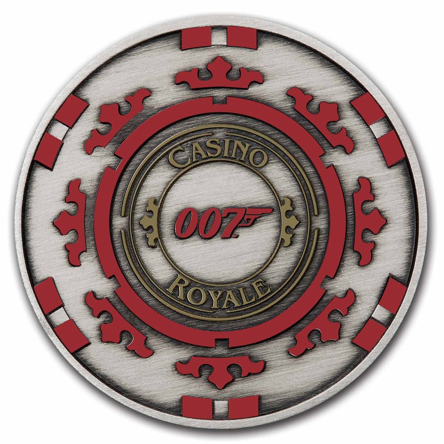 2023 TUV 1 oz Silver Colorized 007 James Bond Casino Royale