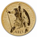 2023 Tuvalu 1 oz Gold Gods of Olympus BU (Ares, w/ COA)