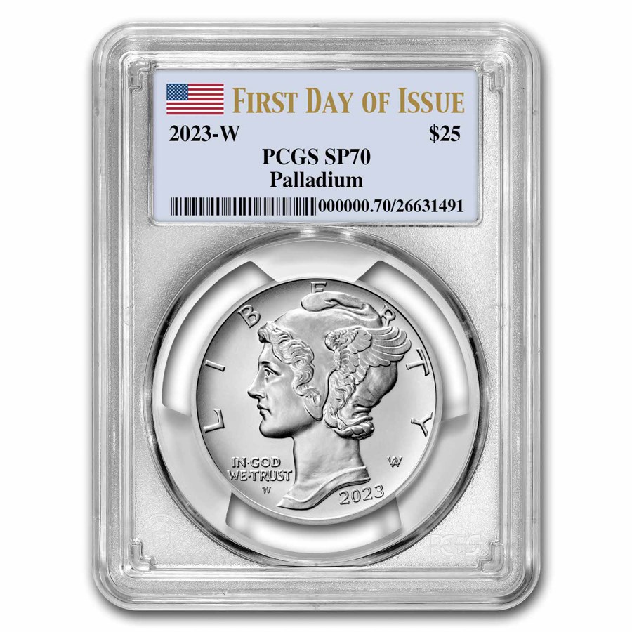 2023-W 1 oz Burnished American Palladium Eagle SP-70 PCGS (FDI)