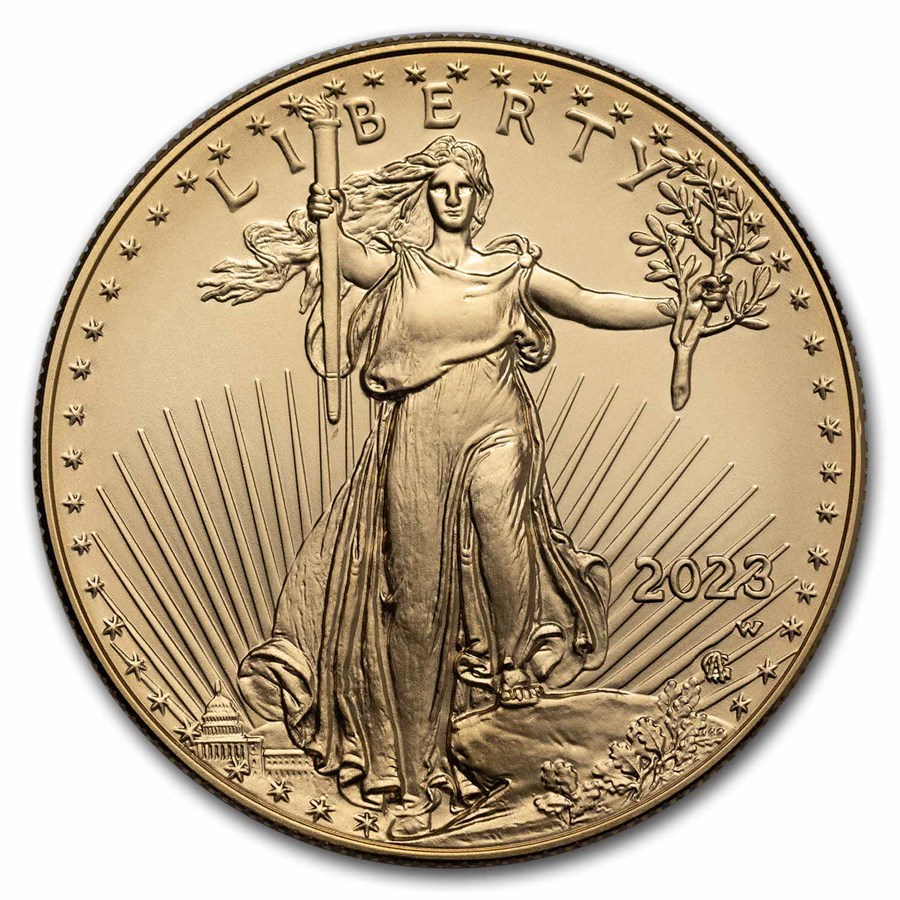 2023-W 1 oz Burnished Gold Eagle (w/Box & COA)