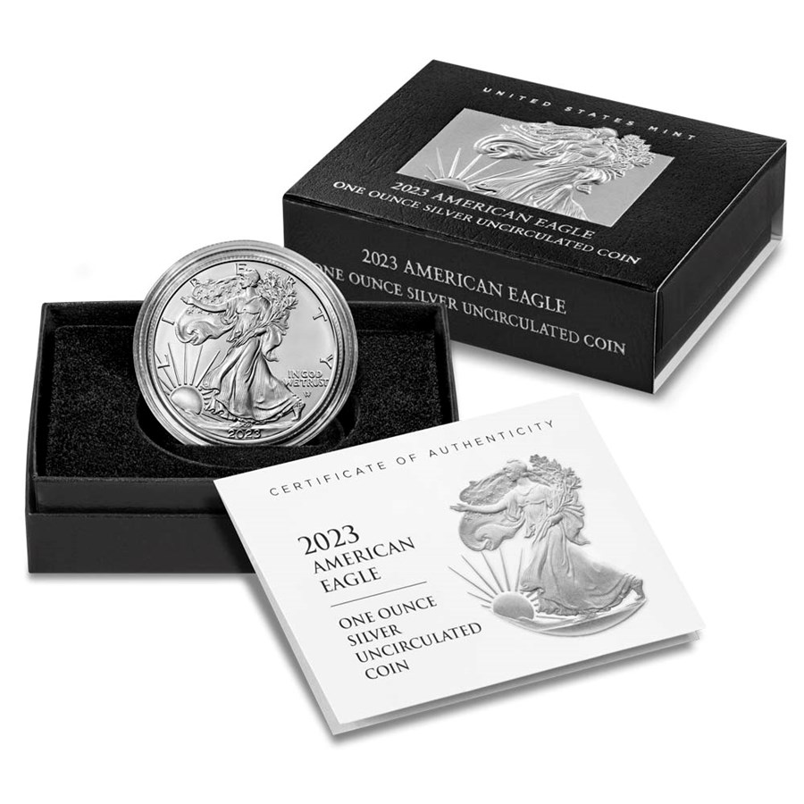 2023-W Burnished American Silver Eagle (w/Box & COA)