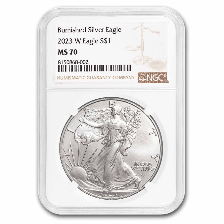 2023-W Burnished Silver Eagle MS-70 NGC