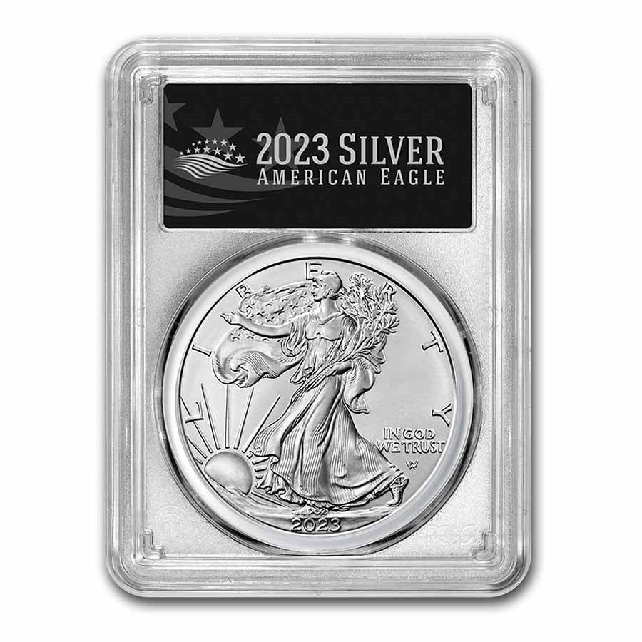 2023-W Burnished Silver Eagle SP-70 PCGS (FDI, Black)