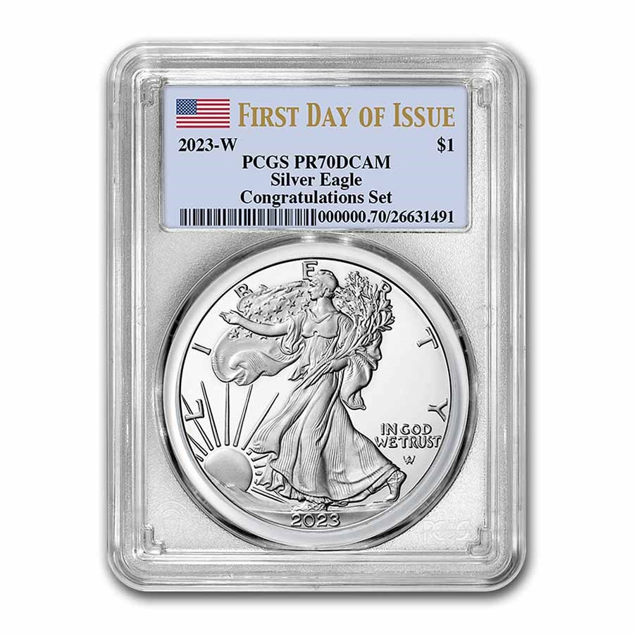 2023-W Proof Silver Eagle PR-70 PCGS (FDI, Congratulations Set)