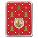 2024 1/10 oz American Gold Eagle - w/Red Christmas Trees Card