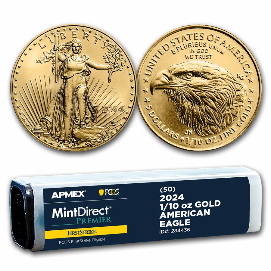 Buy 2024 50 Coin Tube 1 10 oz Gold Eagles MintDirect APMEX