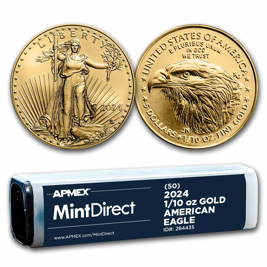 2024 1/10 oz American Gold Eagles (50-Coin MintDirect® Tube)