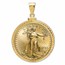 2024 1/10 oz Gold Eagle Pendant (Diamond-ScrewTop Bezel)