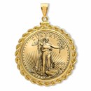 2024 1/10 oz Gold Eagle Pendant (Rope-ScrewTop Bezel)