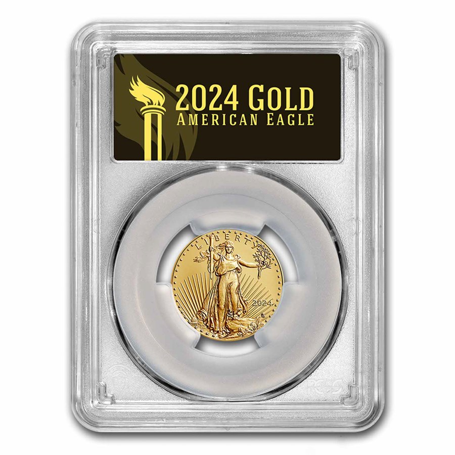 2024 1/4 oz American Gold Eagle MS-70 PCGS (FirstStrike®, Black)