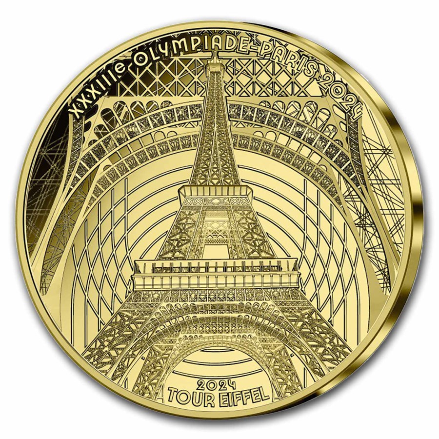 2024 1/4 oz Proof Gold €50 Paris 2024 Olympics: Eiffel Tower