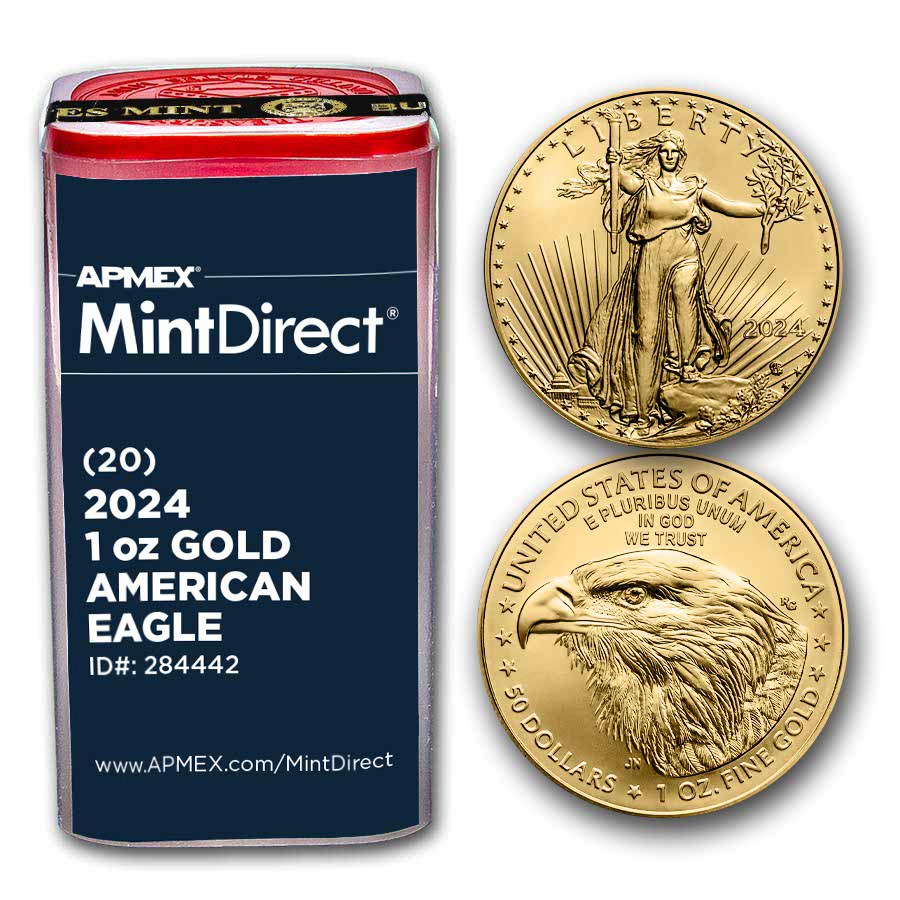 Buy 2024 20 Coin MintDirect Tube 1 oz Gold Eagle APMEX