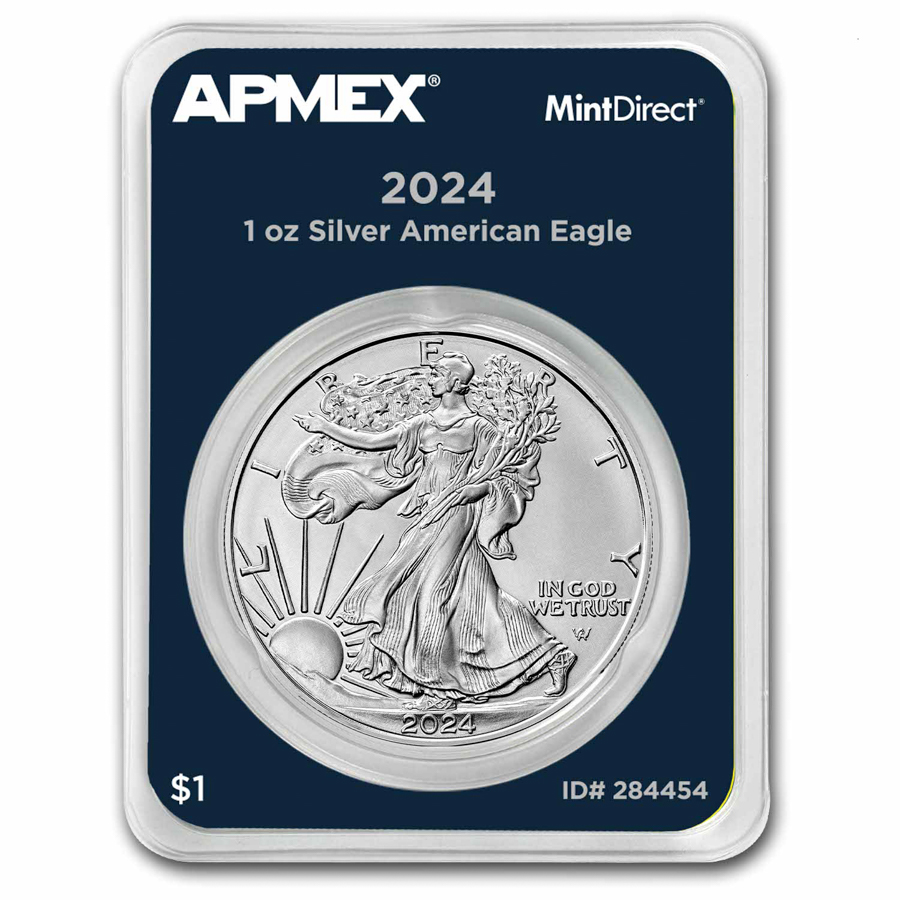 Buy 2024 1 Oz Silver Eagle MintDirect Single APMEX   2024 1 Oz American Silver Eagle Mintdirect Single 284454 Slab 