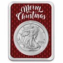 2024 1 oz American Silver Eagle - w/Elegant Merry Christmas Card