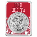 2024 1 oz American Silver Eagle - w/Festive Merry Christmas Card