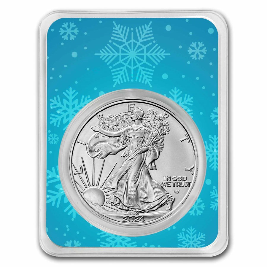 2024 1 oz American Silver Eagle - w/Snowflakes Card