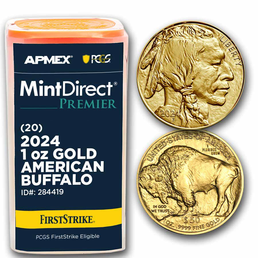 Buy 20 Coin Tube 2024 1 oz Gold Buffalo MintDirect APMEX