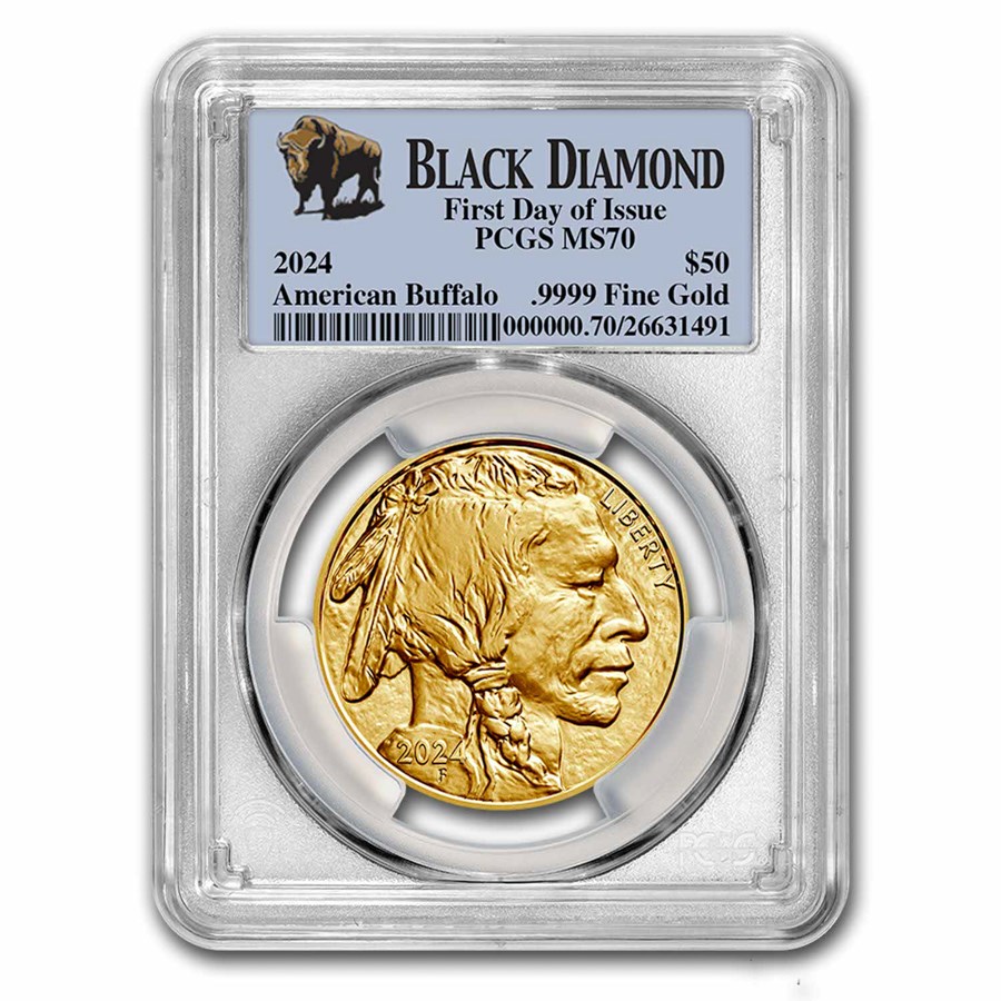 2024 1 oz Gold Buffalo MS-70 PCGS (FDI, Black Diamond)