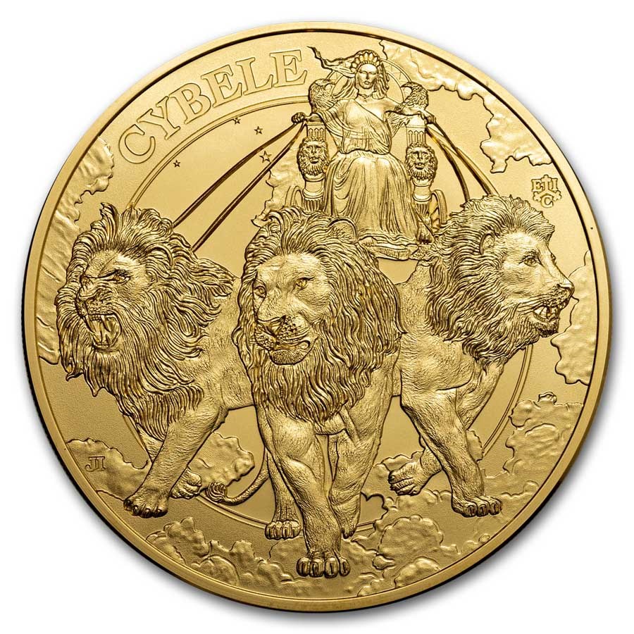 2024 1 oz Gold Goddesses: Cybele and the Lions BU (w/ Box & COA)