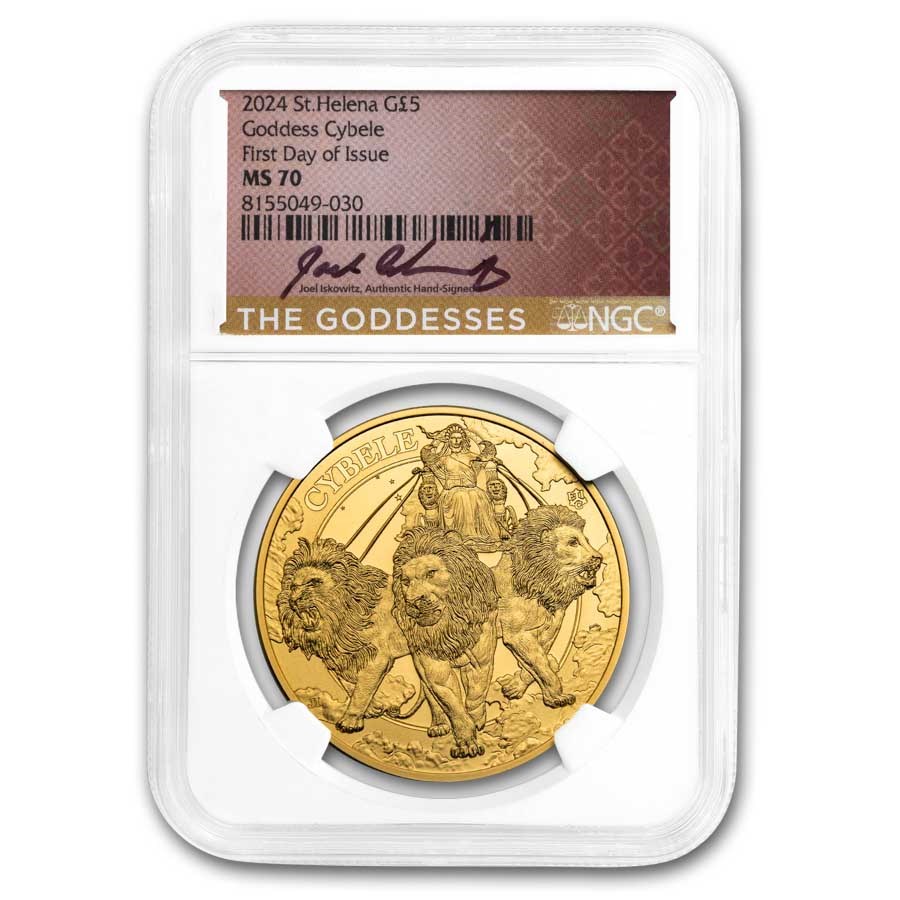 2024 1 oz Gold Goddesses: Cybele and the Lions MS-70 NGC (FDI)