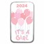 2024 1 oz Silver Colorized Bar - APMEX (It's A Girl, Balloons)