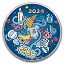 2024 1 oz Silver Colorized Round - APMEX (Baby Boy)