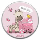 2024 1 oz Silver Colorized Round - APMEX (Baby Girl Giraffe)