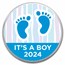 2024 1 oz Silver Colorized Round - APMEX (It's A Boy, Footprints)