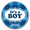 2024 1 oz Silver Colorized Round - APMEX (It's A Boy, Plaid)