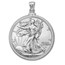 2024 1 oz Silver Eagle Pendant (Plain Front - Screw Top Bezel)