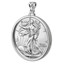 2024 1 oz Silver Eagle Pendant (Plain Front - Screw Top Bezel)