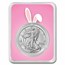 2024 1 oz Silver Eagle - w/Happy Easter, Bunny Ears Card, In TEP